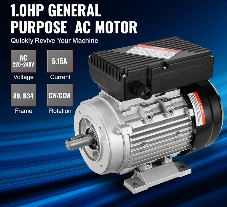 2.2Kw Electric Motor 2800 Rpm Ac 220~240V 13.8A 90L B3 Frame Air Compressor Motor Single Phase 24Mm Keyed Shaft Cw / Ccw Rotation For Agricultural Machinery And General Equipment