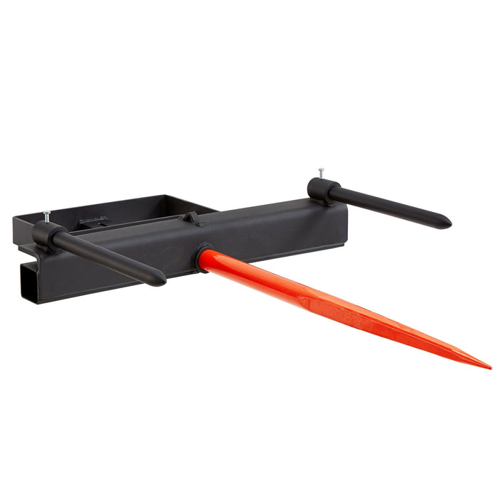 39" Hay Spear Bale Spears 726Kg Loading Capacity Skid Steer Loader Tractor Bucket Attachment With 2Pcs 17.5" Stabilizer Spears And 60" Chain Quick Attach Spike Forks