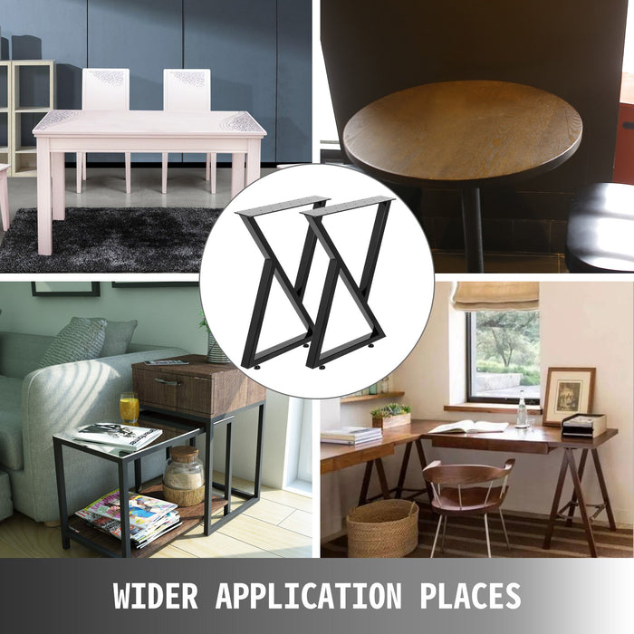 Metal Table Legs Set Of 2 Dining Table Legs Black Desk Legs 28 Height 20 Width Heavy Duty Bench Legs Zig Zag Style Coffee Table Legs Base Modern Diy Steel Table Legs