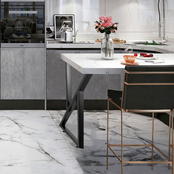 Metal Table Legs Set Of 2 Dining Table Legs Black Desk Legs 28 Height 20 Width Heavy Duty Bench Legs Zig Zag Style Coffee Table Legs Base Modern Diy Steel Table Legs