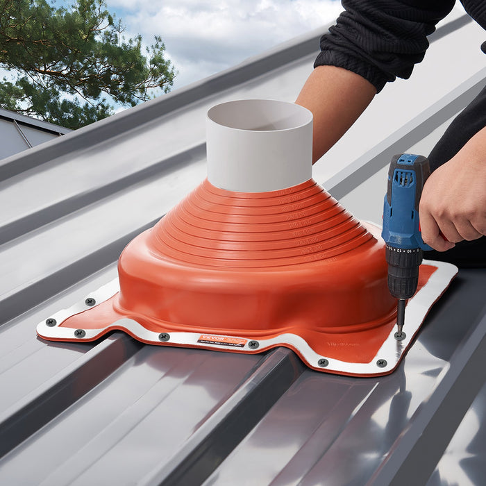 2 Pcs Metal Roof Pipe Flashing Boot Fit 170-355 Mm Pipe High Temp Silicone