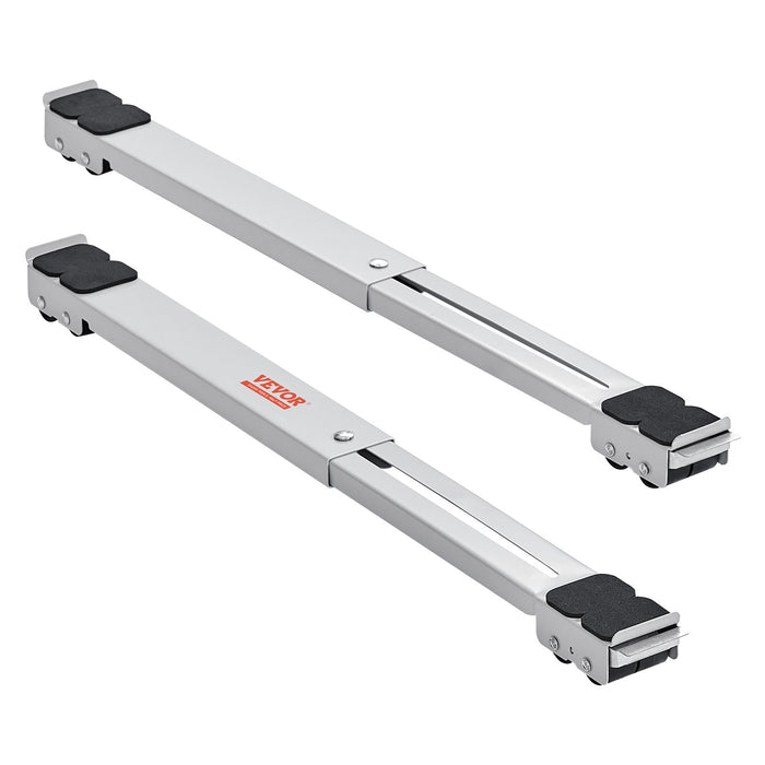 Heavy Duty Furniture Appliances Rollers 660 Lbs Total Load Extendable Appliance Rollers Mobile Washing Machine Base Fridge Stand Dolly Movers For Refrigerators Dryers Dishwashers White