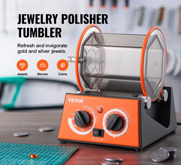 3Kg Rotary Tumbler Surface Polisher Jewelry Polish Finish Machine Gem Diy