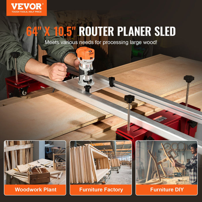 Router Sled 1625 Mm Portable And Easy To Adjust Slab Flattening Jig Diy Woodworking Router Sled For Flattening Slabs Slab Guide Jig Trimming Planing Machine For Wood Flattening Home Diy