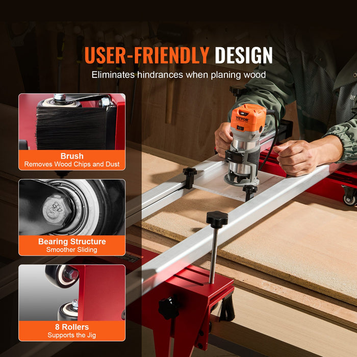 Router Sled 1625 Mm Portable And Easy To Adjust Slab Flattening Jig Diy Woodworking Router Sled For Flattening Slabs Slab Guide Jig Trimming Planing Machine For Wood Flattening Home Diy