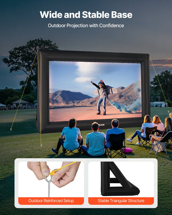 20 Ft Inflatable Movie Screen 16 9 600D Movie Projector With Portable Bag