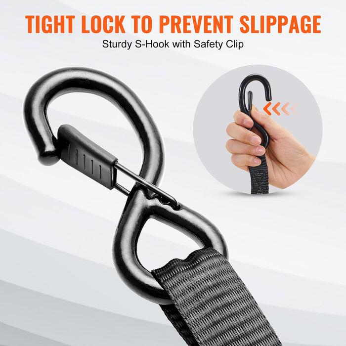 4 Pack Ratchet Tie Down Straps 2200 Lbs 1"X15' Heavy Duty For Cargo