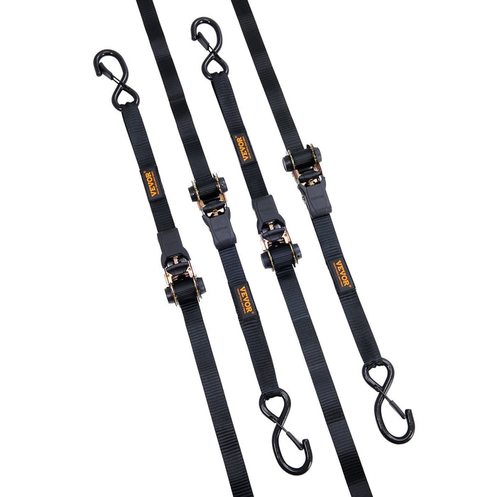 4 Pack Ratchet Tie Down Straps 2200 Lbs 1"X15' Heavy Duty For Cargo