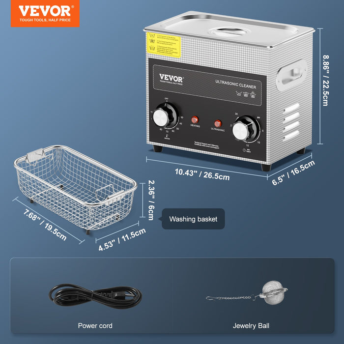 3L Ultrasonic Cleaner With Heater Timer & Basket Professional Digital Sonic Cavitation Machine 120W Cleaning Machine For Watch Instruments Glasses Coin Metal Parts Tool