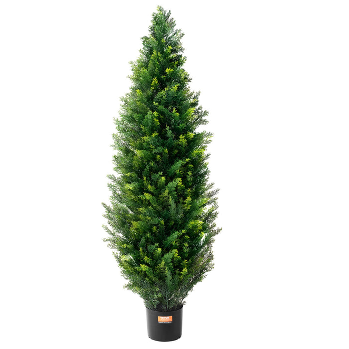 2 Pack 4' Artificial Cedar Topiary Tree Faux Plant Uv Decor In / Outdoor