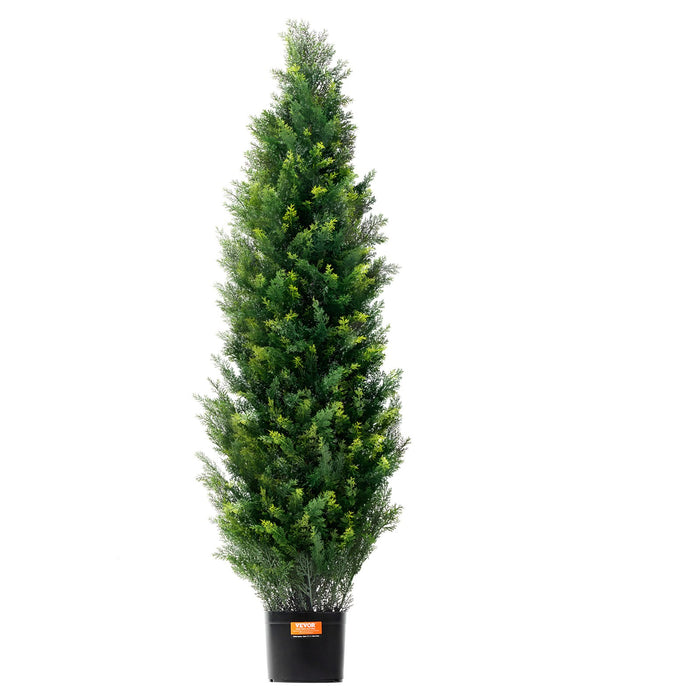 2 Pack 4' Artificial Cedar Topiary Tree Faux Plant Uv Decor In / Outdoor