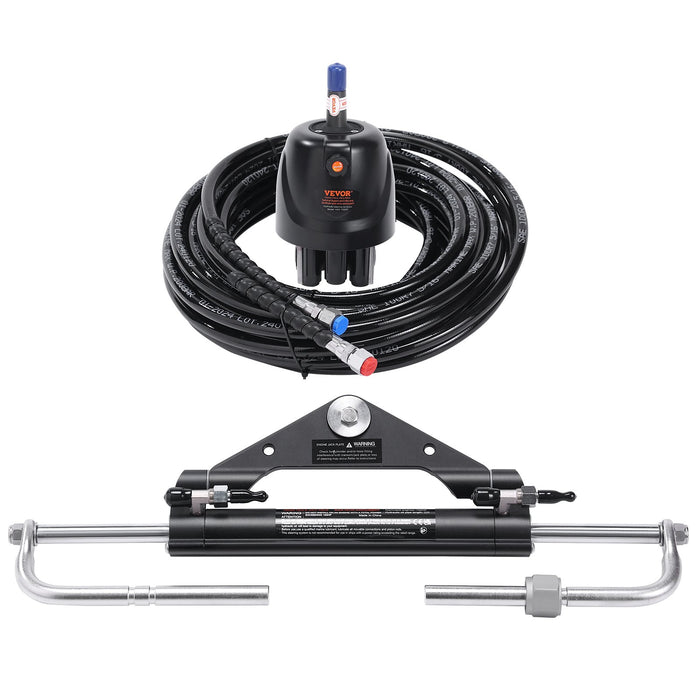 150Hp Hydraulic Outboard Steering Kit Boat Marine System Built-In Two-Way Lock Cylinder 150Hp Pump And High-Strength Nylon Hose For Single Station Single-Engine Use