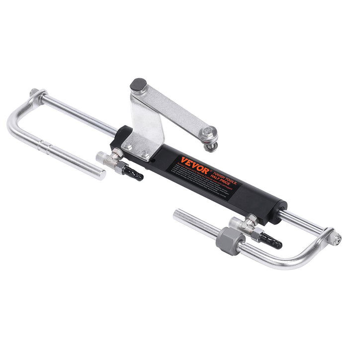 Hydraulic Outboard Steering Kit 90Hp Marine Boat Hydraulic Steering System With Helm Pump Two-Way Lock Cylinder And 24 Feet Hydraulic Steering Hose For Single Station Single-Engine Boats