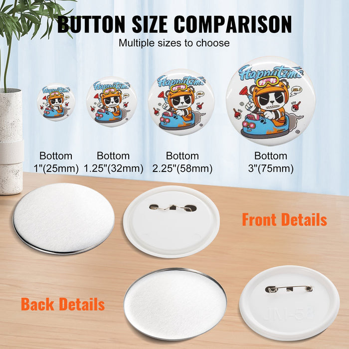 2.25" 58Mm Button Badge Parts Supplies For Button Maker Machine 500 Sets