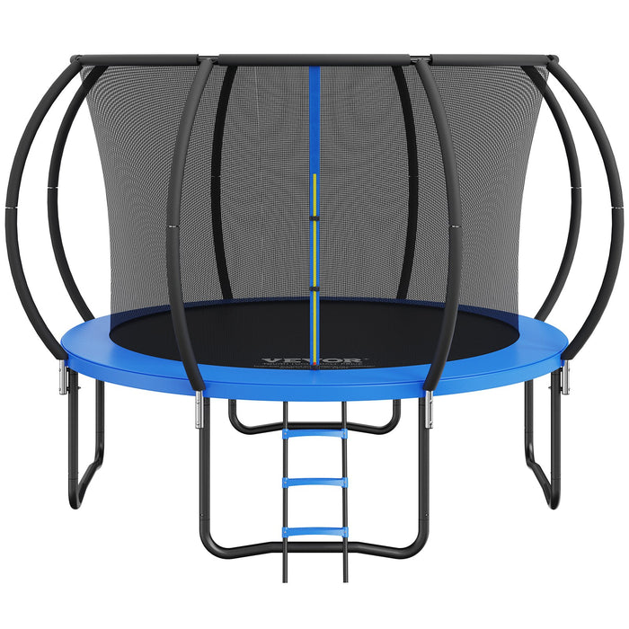10Ft Trampoline 330 Lbs Trampoline With Enclosure Net Ladder And Curved Pole Heavy Duty Trampoline With Jumping Mat And Spring Cover Padding Outdoor Recreational Trampolines For Kids Adults