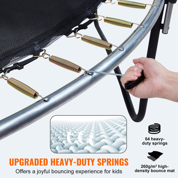 10Ft Trampoline 330 Lbs Trampoline With Enclosure Net Ladder And Curved Pole Heavy Duty Trampoline With Jumping Mat And Spring Cover Padding Outdoor Recreational Trampolines For Kids Adults