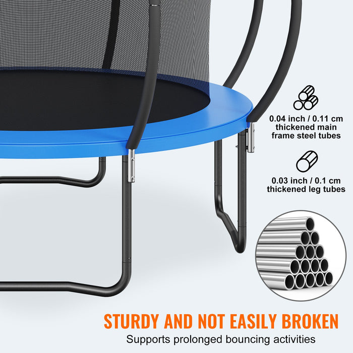 10Ft Trampoline 330 Lbs Trampoline With Enclosure Net Ladder And Curved Pole Heavy Duty Trampoline With Jumping Mat And Spring Cover Padding Outdoor Recreational Trampolines For Kids Adults