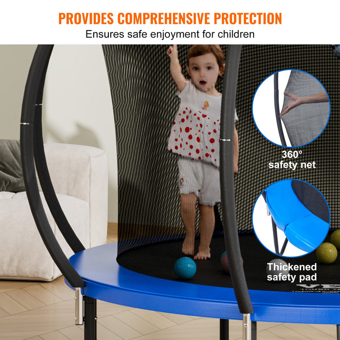 10Ft Trampoline 330 Lbs Trampoline With Enclosure Net Ladder And Curved Pole Heavy Duty Trampoline With Jumping Mat And Spring Cover Padding Outdoor Recreational Trampolines For Kids Adults
