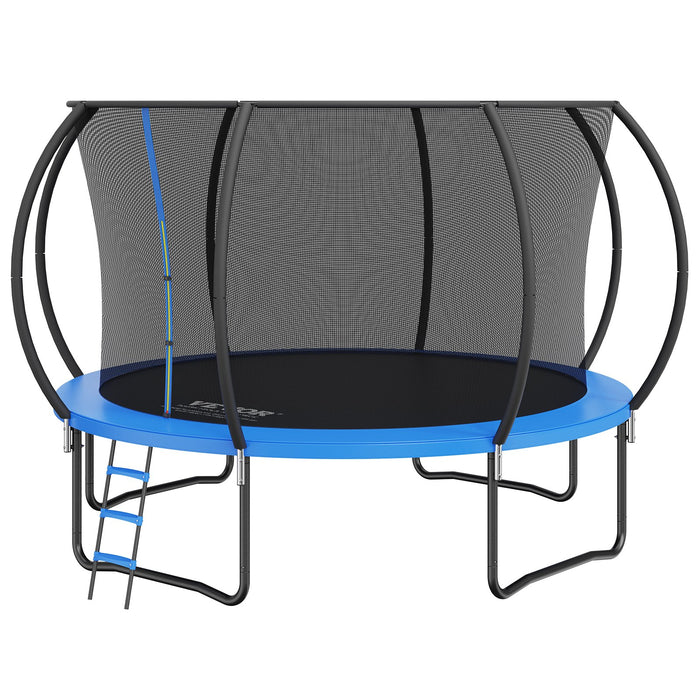 3.66M Trampoline 181 Kg Trampoline With Enclosure Net Ladder And Curved Pole Heavy Duty Trampoline With Jumping Mat And Spring Cover Padding Outdoor Recreational Trampolines For Kids Adults