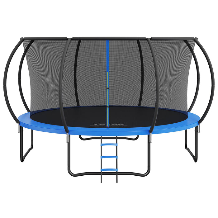 14Ft Trampoline 450 Lbs Trampoline With Enclosure Net Ladder And Curved Pole Heavy Duty Trampoline With Jumping Mat And Spring Cover Padding Outdoor Recreational Trampolines For Kids Adults