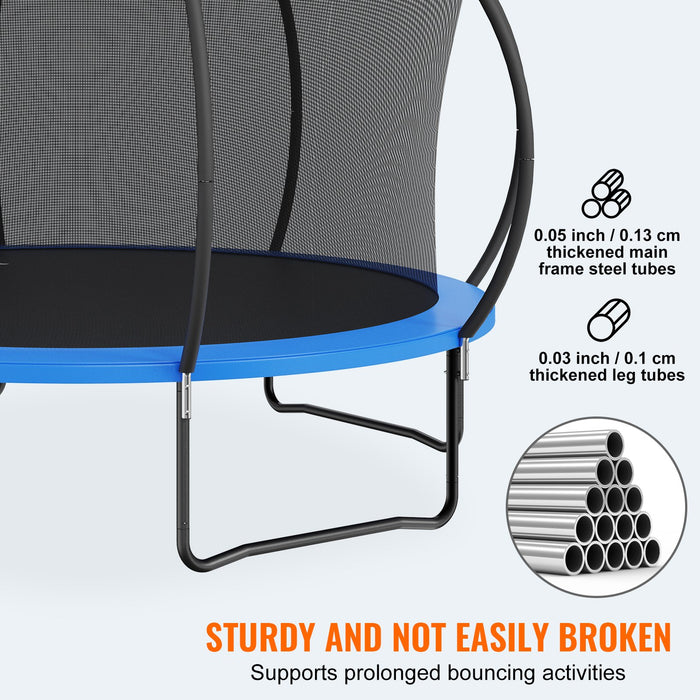 14Ft Trampoline 450 Lbs Trampoline With Enclosure Net Ladder And Curved Pole Heavy Duty Trampoline With Jumping Mat And Spring Cover Padding Outdoor Recreational Trampolines For Kids Adults