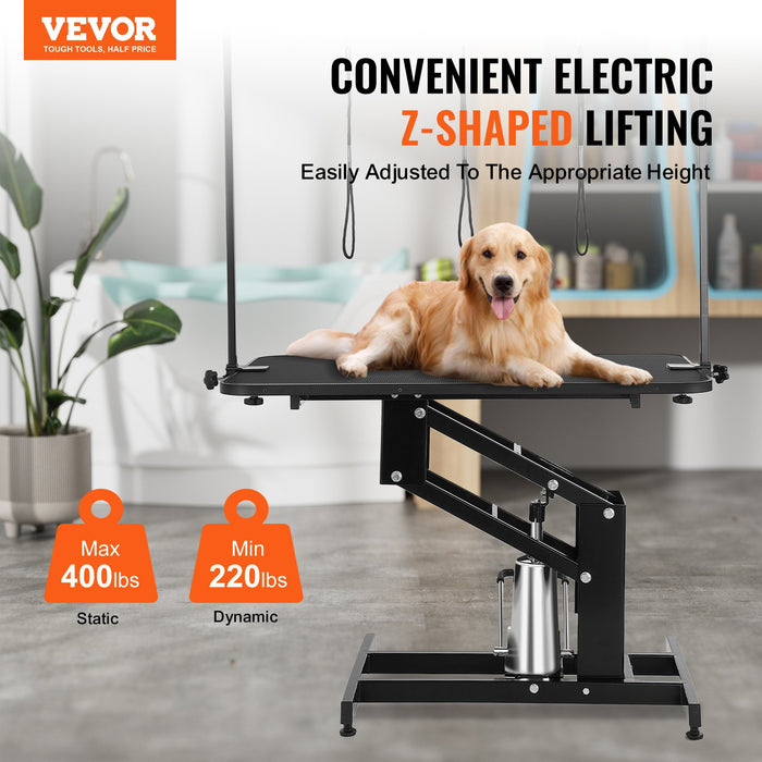 109Cm Hydraulic Pet Grooming Table Heavy Duty Dog Grooming Arm For Medium / Small Dogs Height Adjustable Dog Grooming Station Anti Slip Tabletop / Dog Grooming Station Max Bearing 182Kg