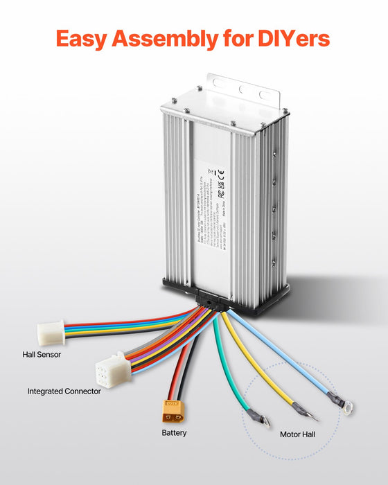 1800W Electric Brushless Dc Motor Kit - 48V 4500Rpm Motor With Upgraded Speed Controller Throttle Grip Kit For Go Karts E-Bike Motorcycle Scooter