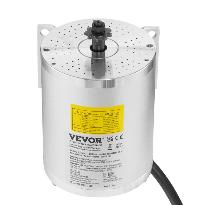 1800W Electric Brushless Dc Motor Kit - 48V 4500Rpm Motor With Upgraded Speed Controller Throttle Grip Kit For Go Karts E-Bike Motorcycle Scooter