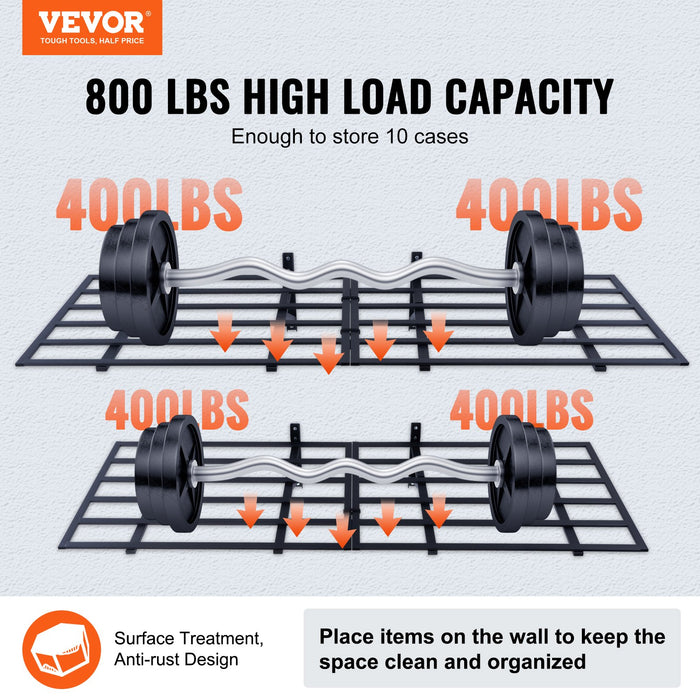 2Pcs 72X24In Garage Storage Shelving Wall Mounted Heavy Duty Shelves Rack