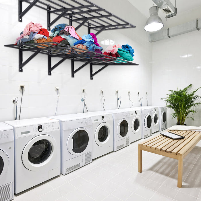 2Pcs 72X24In Garage Storage Shelving Wall Mounted Heavy Duty Shelves Rack