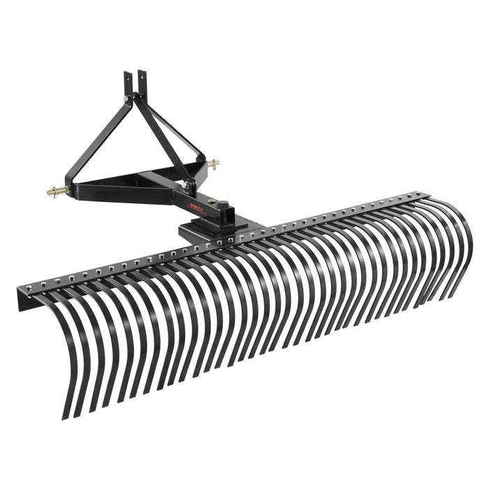 Tow Behind Dethatcher 1.8M Tow Dethatcher With 36 Steel Tines 3-Point Lawn Dethatcher Rake With Attachments For Tractor Landscape Rake For Garden Farm Grass