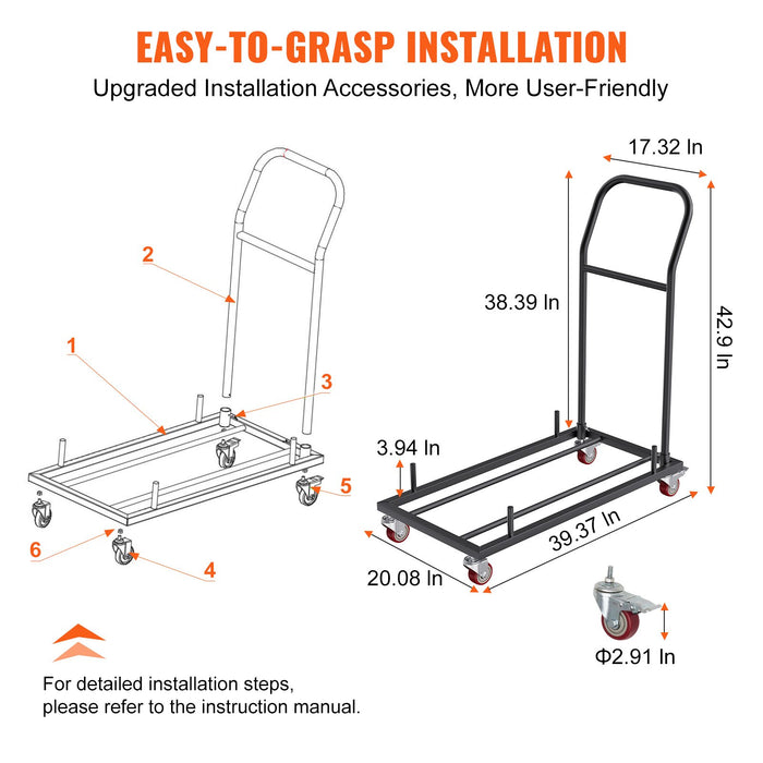 12 Chairs Folding Chair Storage Dolly Folding Chairs Rack Heavy Duty Iron