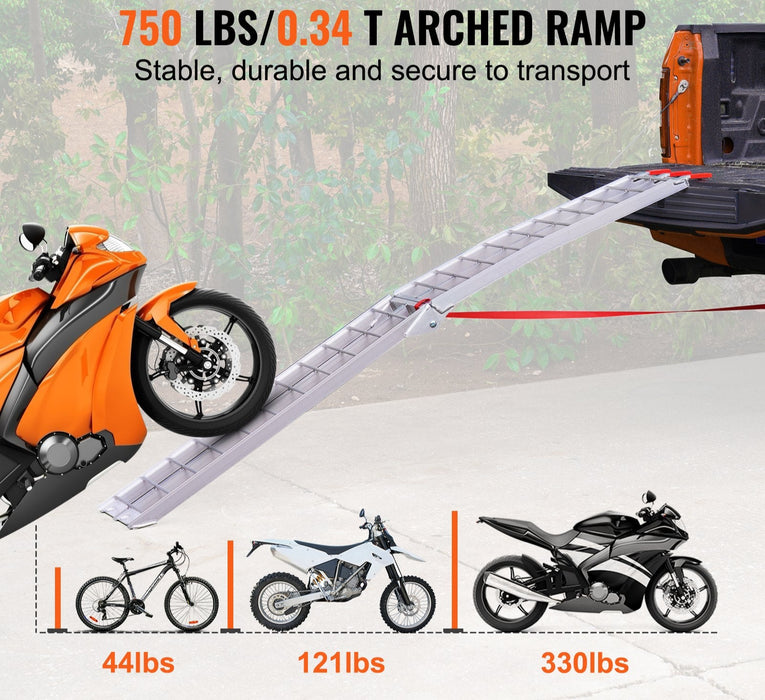 Aluminum Ramp 750 Lbs Foldable Loading Ramps For Pickup Trucks Bed 1 Piece