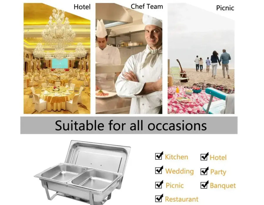 Chafing Dish Food Warmer Stove 11L - 4 Serving Plate