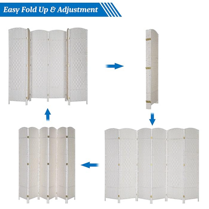 Folding Room Divider Screen – 6 Panels For Home Or Office