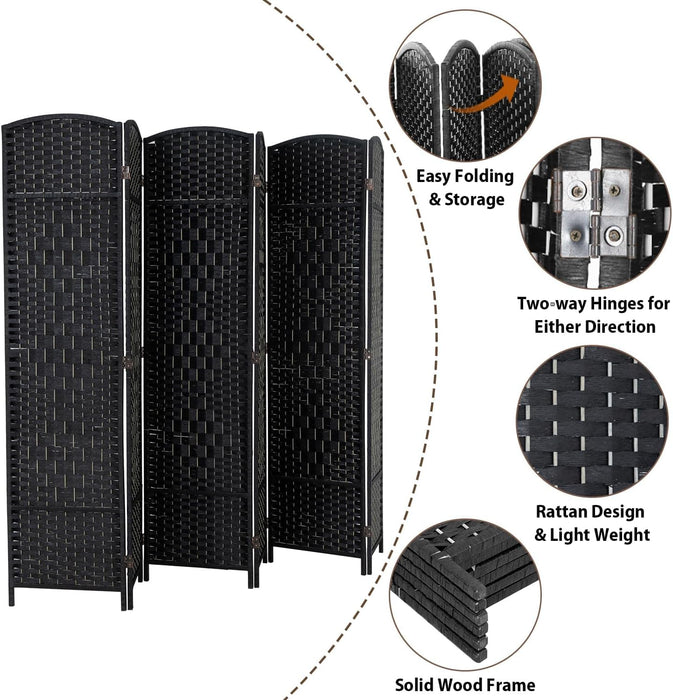 Portable Folding Room Divider Partition – 6 Panel Privacy Screen