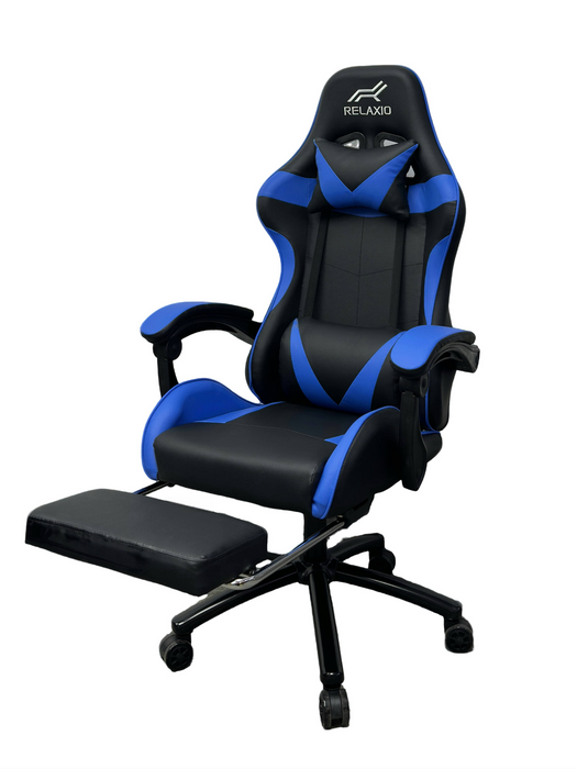Gaming Chair With Headrest And Foot Rest - Blue