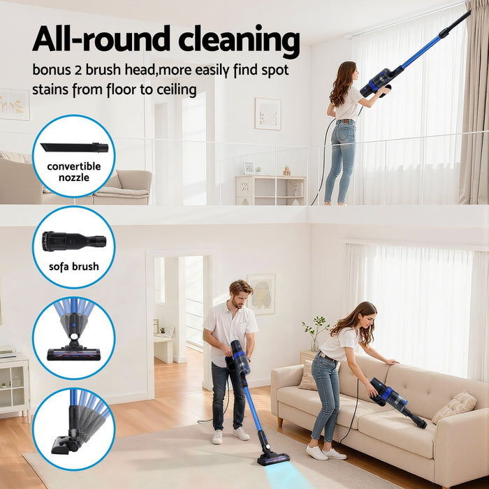 Stick Vacuum Cleaner Brushless Cordless 350W Blue