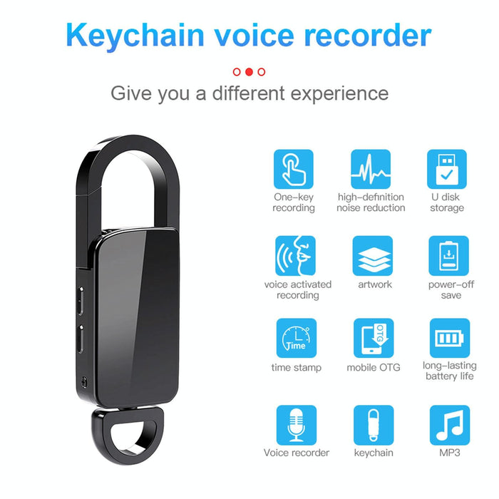 32Gb Keychain Hd Noise Reduction Portable Recording Pen