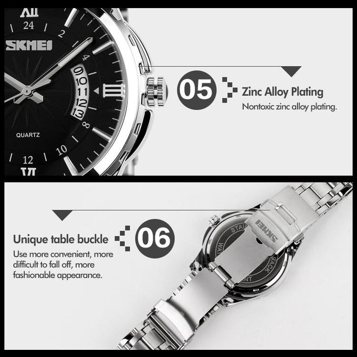 9069 Multifunctional Outdoor Fashion Business Waterproof Interval Gold Shell Quartz Wrist Watch