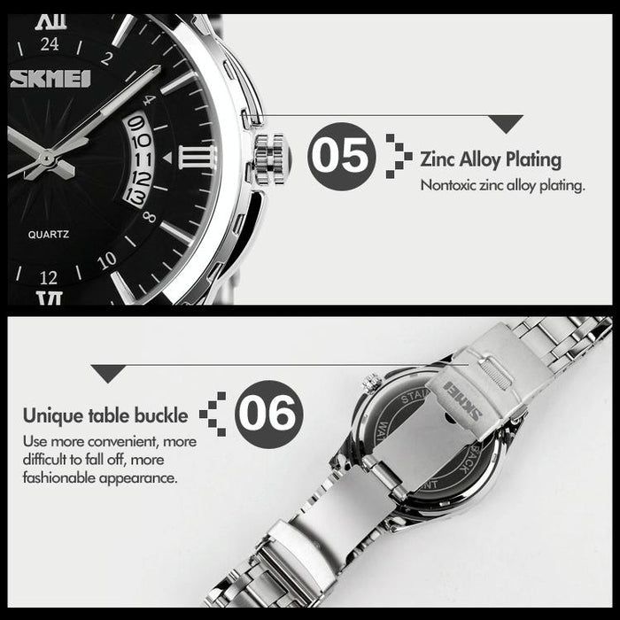 9069 Multifunctional Outdoor Fashion Business Waterproof Interval Gold Shell Quartz Wrist Watch