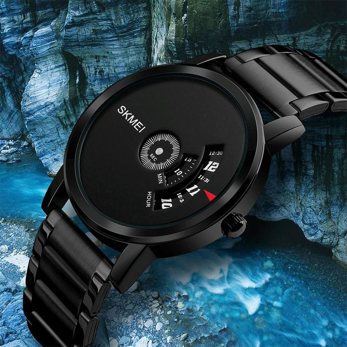 1260 Fashion Creative Pointer 30M Waterproof Quartz Wrist Watch With Stainless Steel Watchband