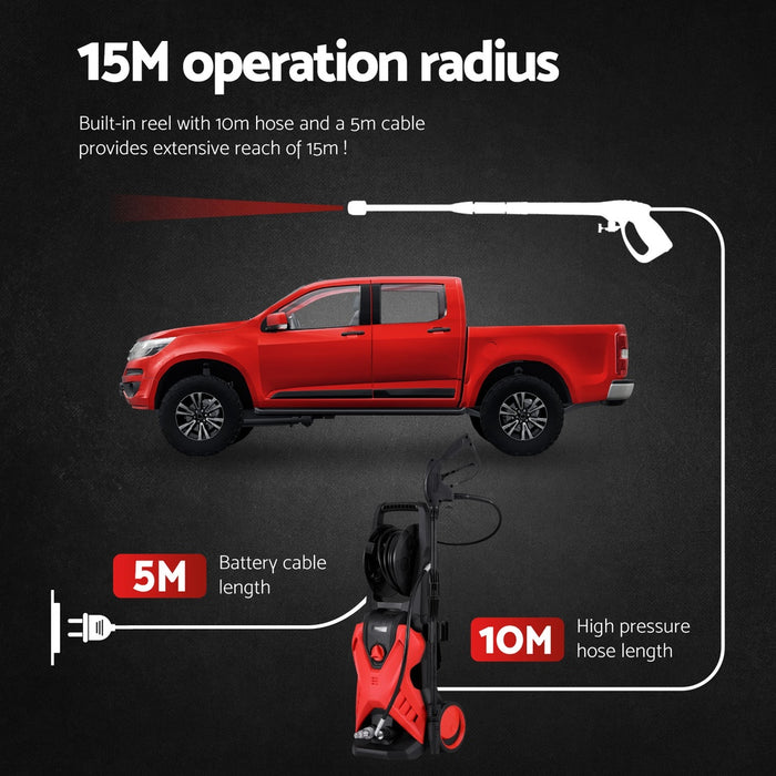 2400Psi High Pressure Washer Water Cleaner Electric Pump 10M Jet Hose Gurney