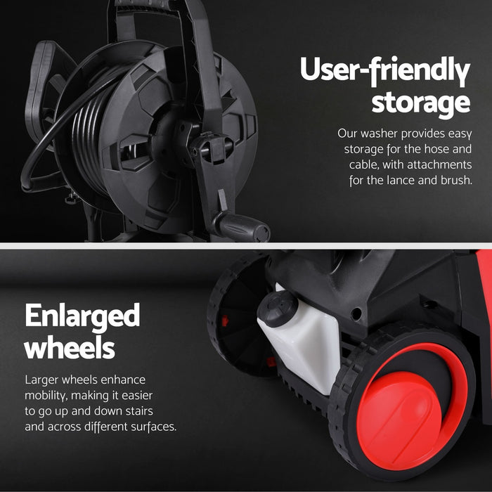 2400Psi High Pressure Washer Water Cleaner Electric Pump 10M Jet Hose Gurney