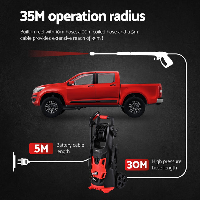 2800Psi High Pressure Washer Water Cleaner Electric Pump 30M Jet Hose Gurney