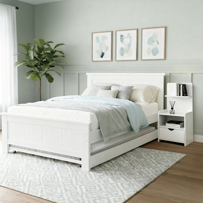 King Single Bed Frame And Bedside Table White