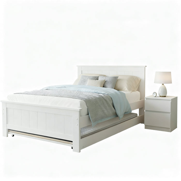 King Single Bed Frame And Bedside Table