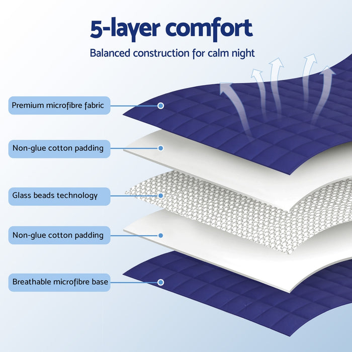 Weighted Blanket 11Kg Kids Adults Heavy Gravity Relax Calm Blue