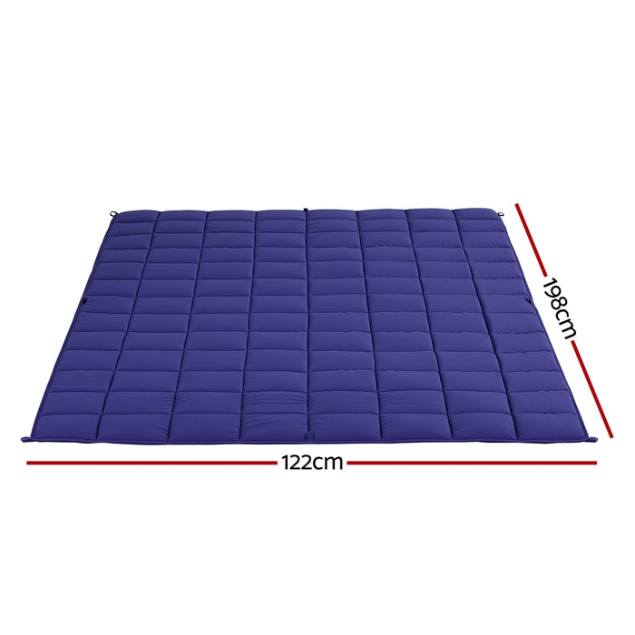 Weighted Blanket 6.8Kg Kids Adults Heavy Gravity Relax Calm Blue