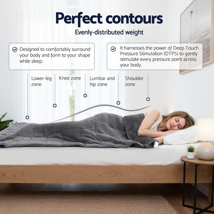 5.5Kg Weighted Blanket Adults Kid Anti Anxiety Gravity Blankets Sherpa Fleece